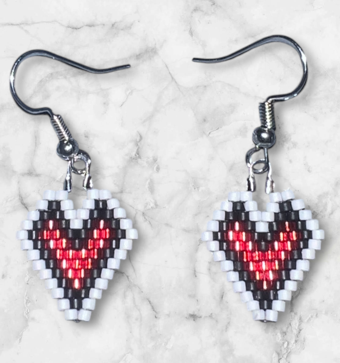 Tiny Heart Beaded Earrings
