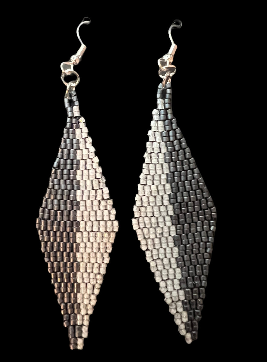 Elongated Split Color Earrings
