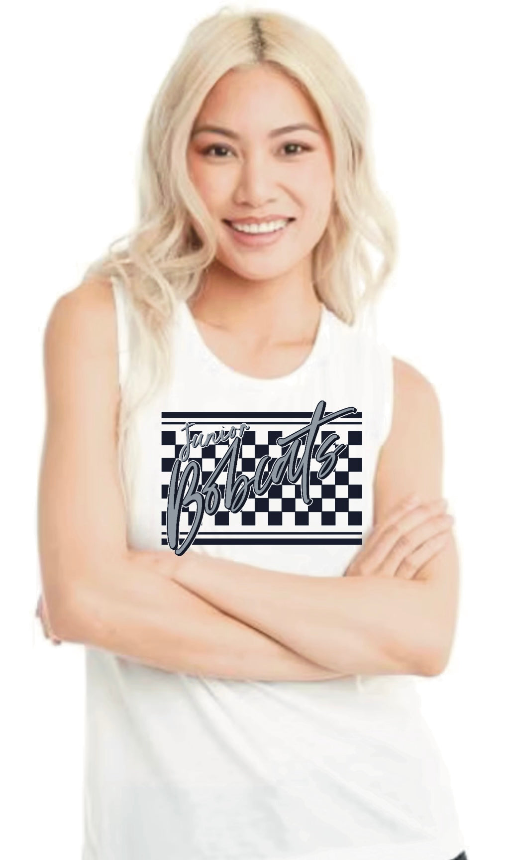 Jr. Bobcats Checkered Women's Tank Top