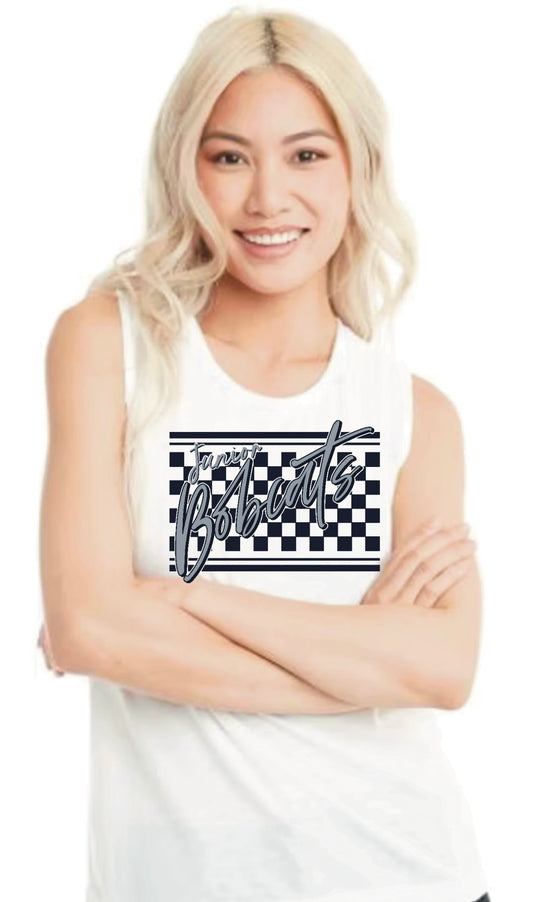 Jr. Bobcats Checkered Women's Tank Top