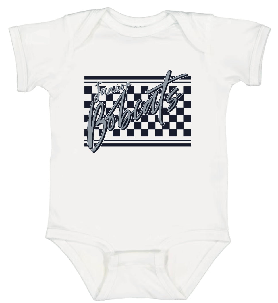 Jr. Bobcats Checkered Onesie