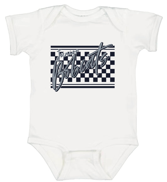 Jr. Bobcats Checkered Onesie