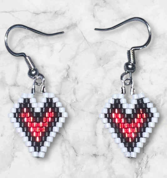 Tiny Heart Beaded Earrings
