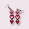 Triple Heart Beaded Earrings