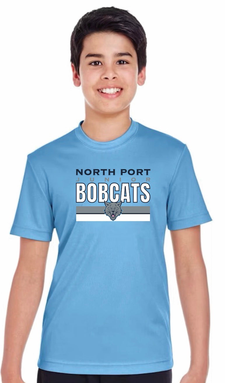 Youth Dry-fit Jr. Bobcats Varsity Stripes Shirt