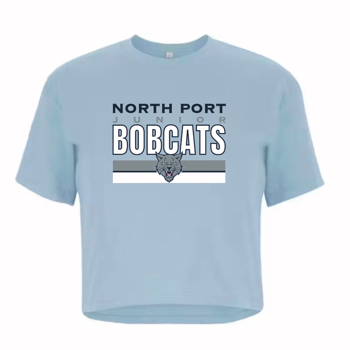 Jr. Bobcats Varsity Stripes Crop Tee