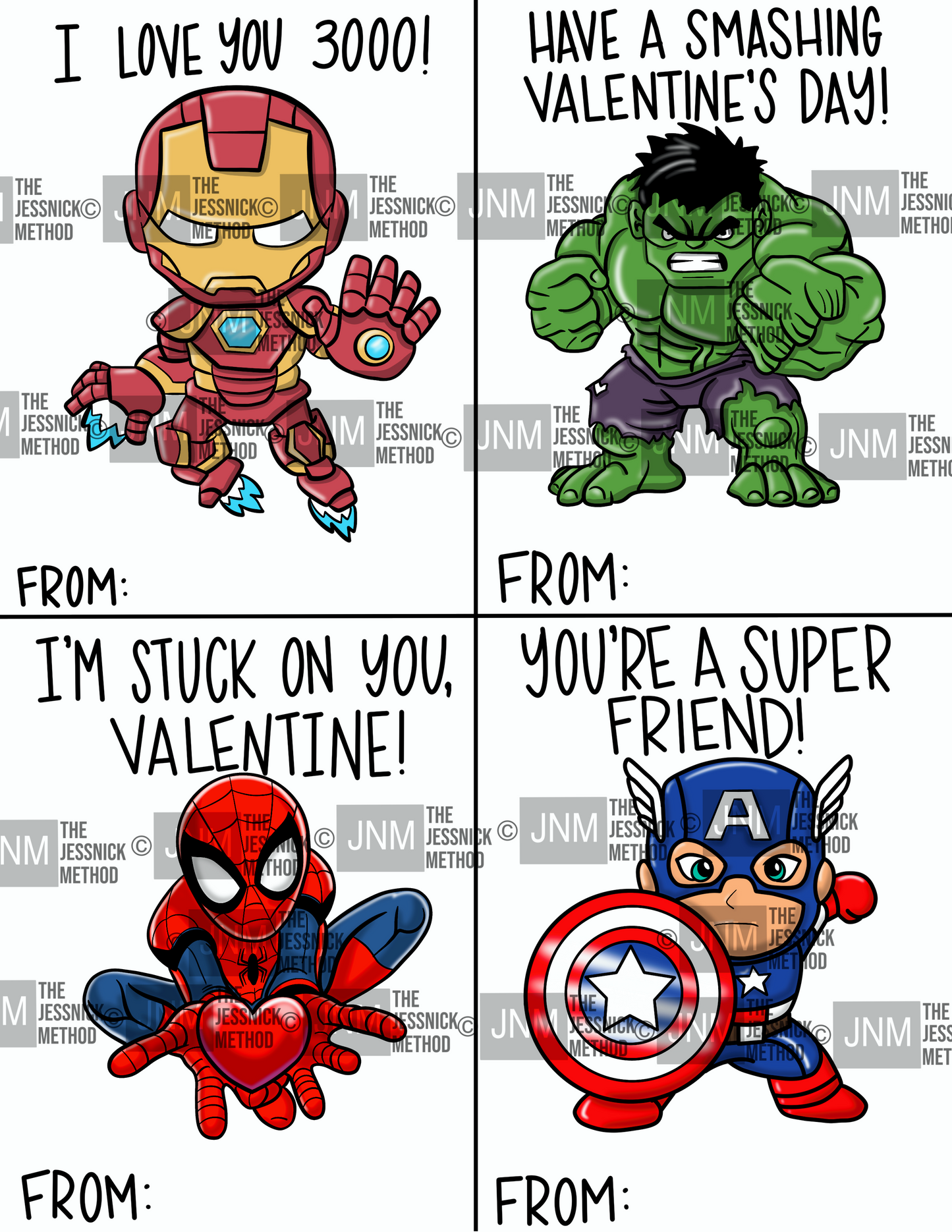 Printable Hero Valentines