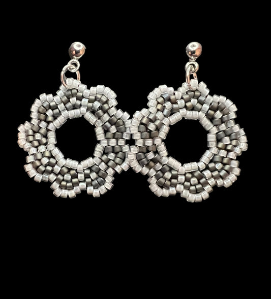 Gray Daisy Earrings